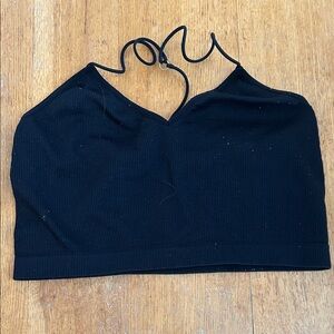 Colsie Black Ribbed Strappy Tank Top